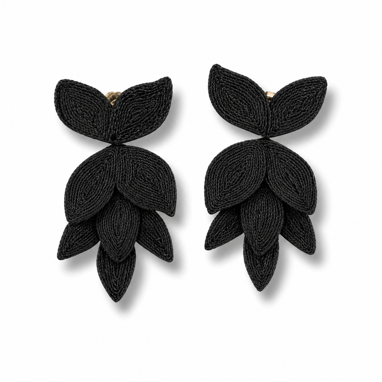 Horn Raffia Flower Earring