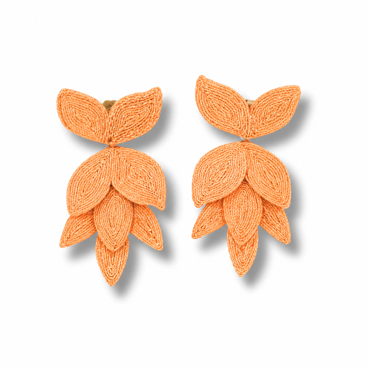 Horn Raffia Flower Earring