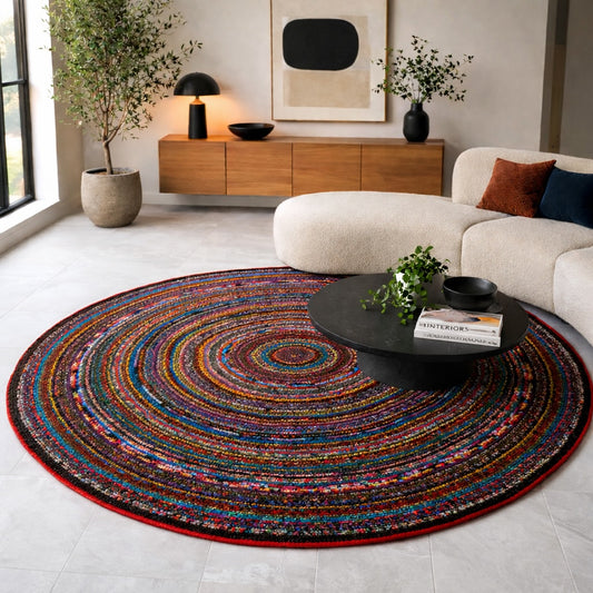 Handwoven Rug Multi-Color/Red