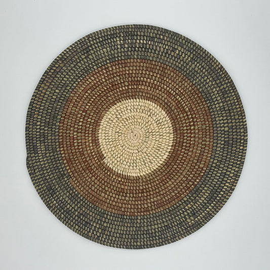 Handwoven placemats - brown/green color - 40 cm