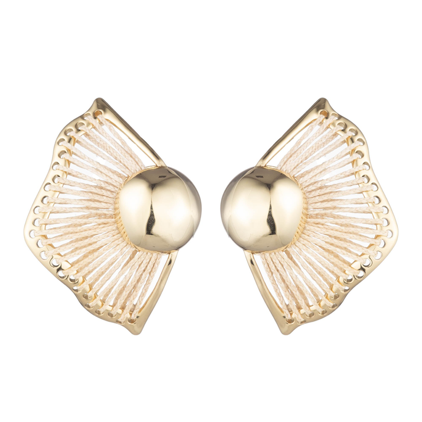 Wren Earrings with Woven Raffia