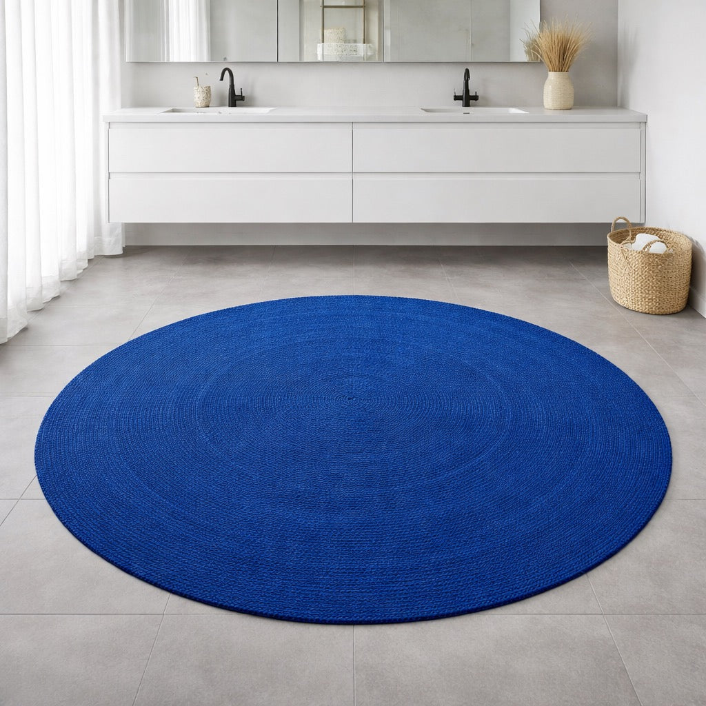 Handwoven Rug Unicolor - Blue