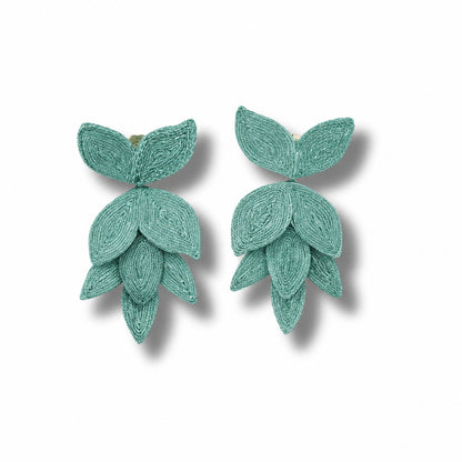 Horn Raffia Flower Earring