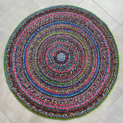 Handwoven Rug Multi-Color/Green