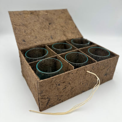 Set of 6 Recycled Water Glasses in a Box