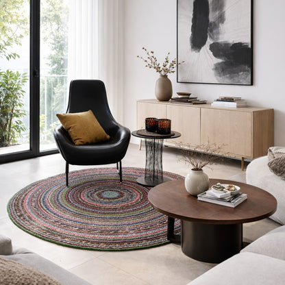 Handwoven Rug Multi-Color/Green