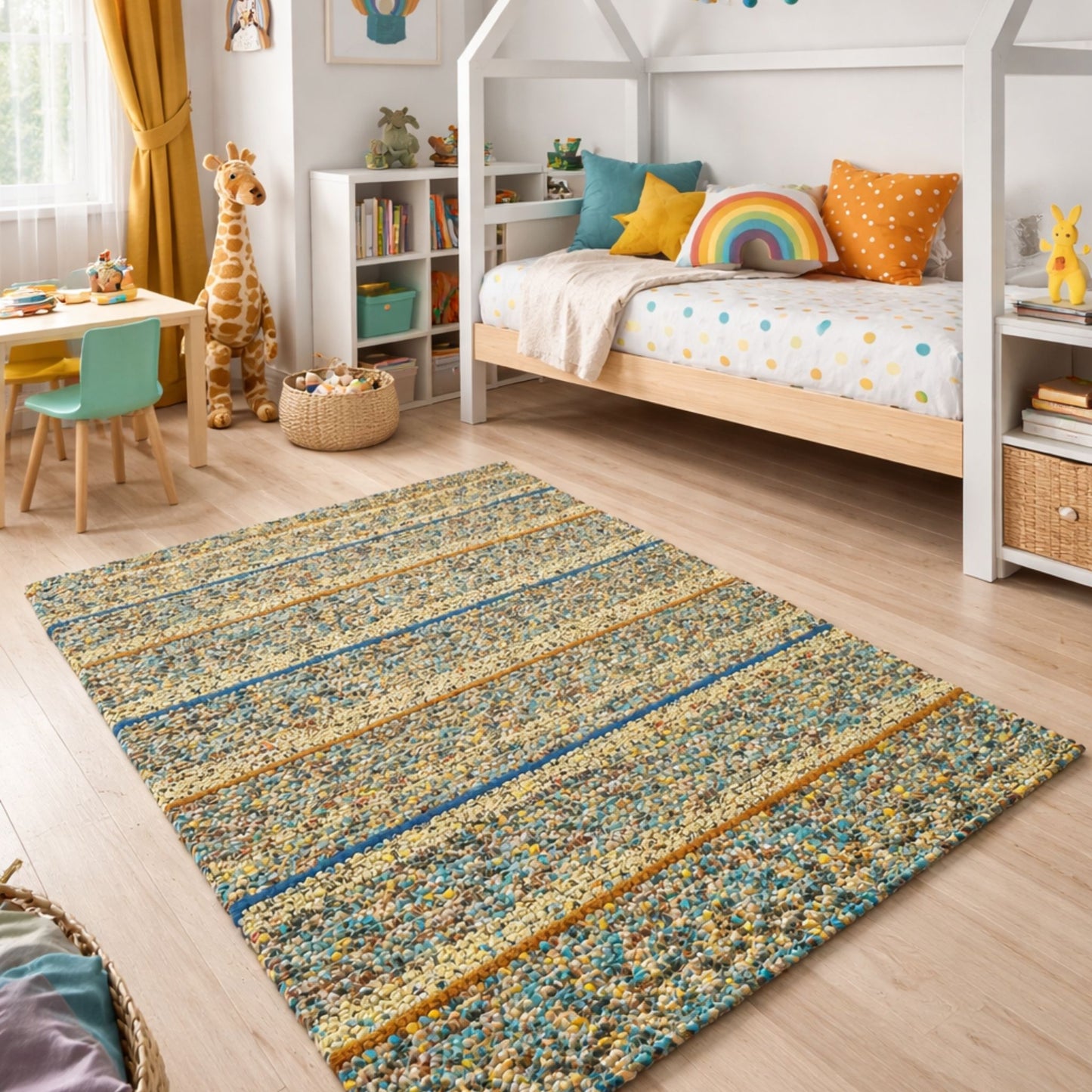 Handwoven Rug  Multi-Color/Pastel