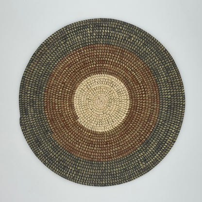 Handwoven placemats - brown/green color - 40 cm