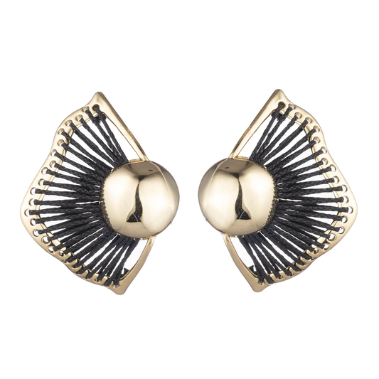 Wren Earrings with Woven Raffia